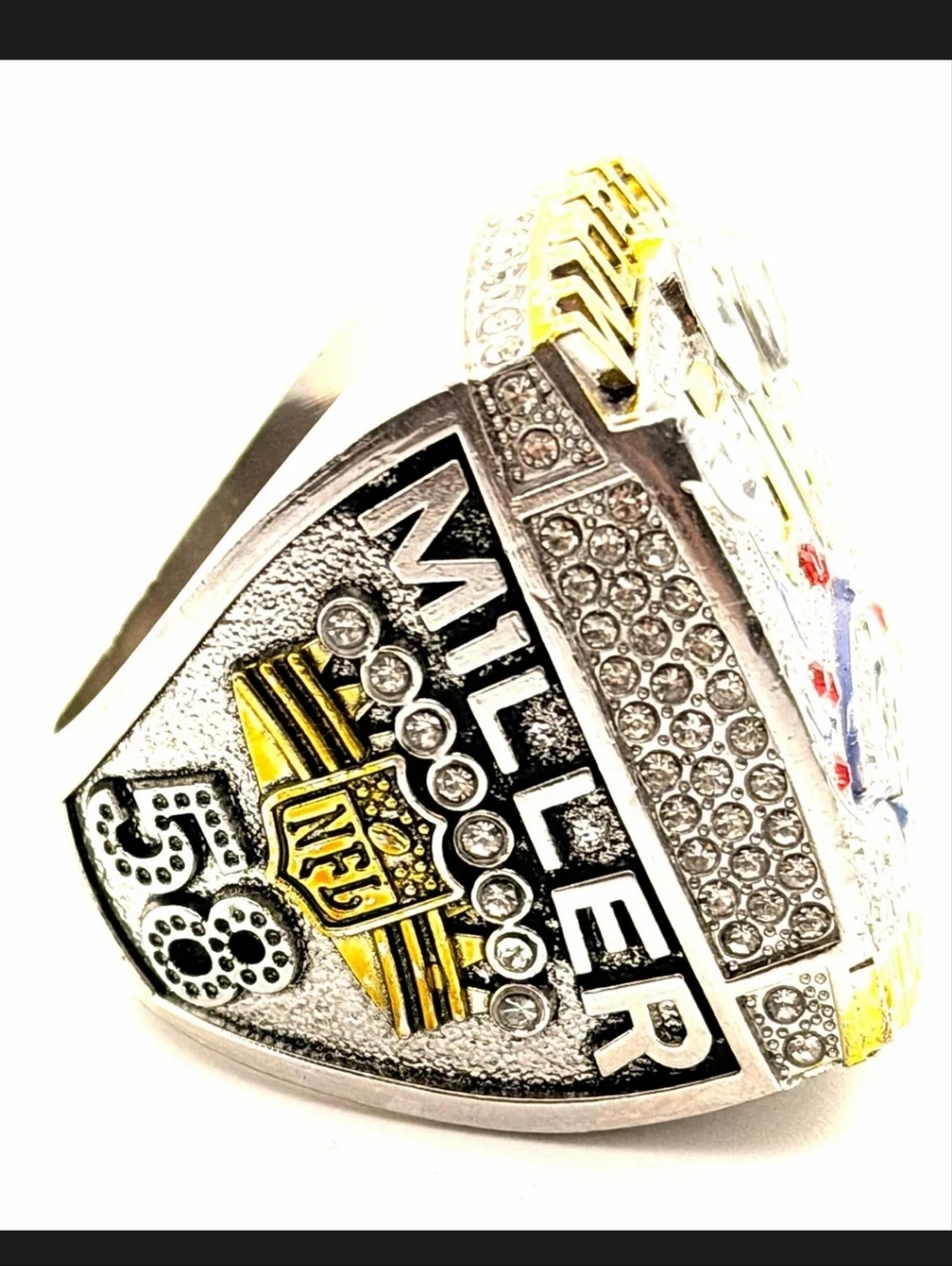 NFL 2015 DENVER BRONCOS SIZE 11 HANDMADE🖐VON MILLER CHAMPION RING w/RING BOX!🤩